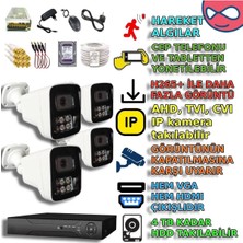 Beyxm2406set4 - 4 Kameralı Renkli Gece Görüşlü Akıllı Metal Güvenlik Seti