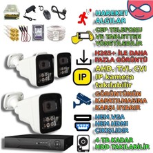 Beyxm2406set3 - 3 Kameralı 5mp Sony Lensli Metal Kasa Renkli Gece Kayıt Seti