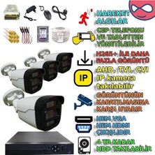 XM Pro 4 Kameralı Insan Araç Yüz Algılayan Gece Renkli Gösteren Çok Kibar Kasa Güvenlik Kamera Seti
