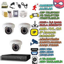 Byxmd136bset3 3 Kameralı 5mp Aı Destekli Iç Mekan Dome Kamera Seti, 36 Ir Led