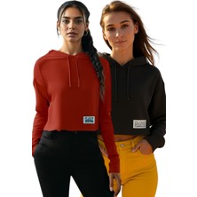 ROSE MODA 2 -ADET KAPŞONLU SWEATSHİRT AÇIK MAVİ VE KOYU MAVİ RENK