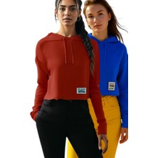 ROSE MODA 2 -ADET KAPŞONLU SWEATSHİRT AÇIK MAVİ VE KOYU MAVİ RENK