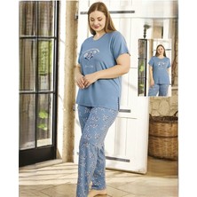 250137 Viskon Battal Kısa Kollu Pıjama Takımı