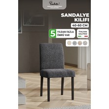 Paulato Sandalye Kılıfı Sandalye Örtüsü Mutfak Sandalye Koruma Kılıfı Seti (2 Adet) - Antrasit