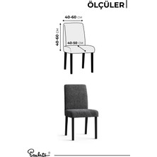 Paulato Sandalye Kılıfı Sandalye Örtüsü Mutfak Sandalye Koruma Kılıfı Seti (2 Adet) - Antrasit