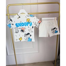 Monsterçocuk Erkek Çocuk Şort Tshirt 2li Snopy Yazlık Takım