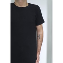 Santa Fistan Store Erkek Düz Spor Kesim Dar Kalıp Bisiklet Yaka Battal T-Shirt