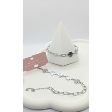 Silver Renk Yonca-Ataç Bileklik