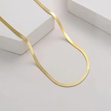 Çelik Kolye Italyan Ezme Model 0.3 mm Genişlik 60 cm Uzunluk Altın Sarısı Gold