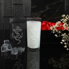 Çapa Figürlü Isme Özel Rakı Kadehi Seti