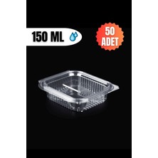 Plastik Kapaklı Kullan At Saklama Kabı Sızdırmaz Kap 150 ml 50 Adet