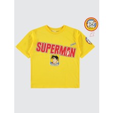Superman Süperman Erkek Çocuk Tişört 6-9 Yaş Sarı