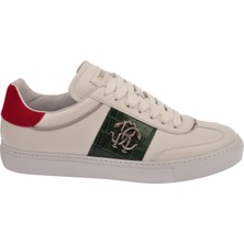 Roberto Cavalli Beyaz - Yeşil Erkek Sneaker 27784