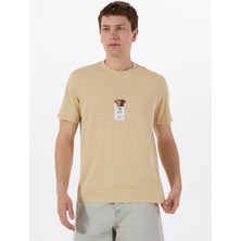 Hugo Bisiklet Yaka Düz Bej Erkek T-Shirt 50530683_DILESSES 10266462 01