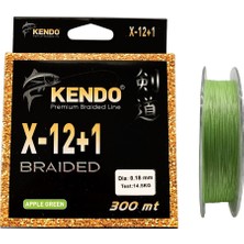 Kendo X-12+1 Braided 300MT 0.18MM Apple Green Örgü Ip Misina