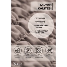 Paulato Lastikli Esnek ve Yıkanabilir 3 Kişilik Koltuk Örtüsü Çekyat Kanepe Kılıfı - Kakao
