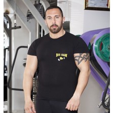 Siyah Slim Fit Tişört Big Sam 2752