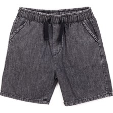 Hellobaby Erkek Bebek Basic Şort Denim Reçme Paça Siyah