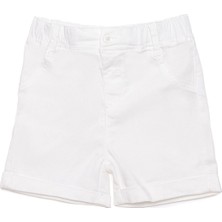 Hellobaby Kız Bebek Şort Denim Sun Flower Reçme Paça Ekru