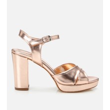 Hotiç Kadın Pudra Abiye Yüksek Topuklu Sandalet