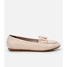 Hotiç Kadın Ekru Yaya Tokalı Loafer