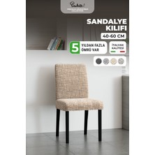 Paulato Sandalye kılıfı sandalye örtüsü mutfak sandalye koruma kılıfı seti (2 adet) -desenli bej