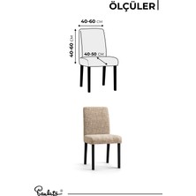Paulato Sandalye kılıfı sandalye örtüsü mutfak sandalye koruma kılıfı seti (2 adet) -desenli bej