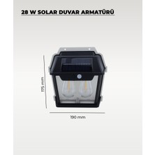 28W Dekoratif Çift Ampullü Solar Aplik 3200K Sarı Işık