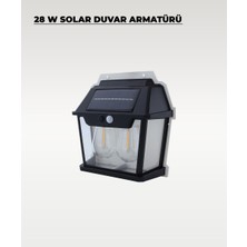 28W Dekoratif Çift Ampullü Solar Aplik 3200K Sarı Işık