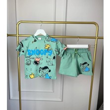 Monsterçocuk Erkek Çocuk Şort Tshirt 2li Snopy Yazlık Takım