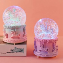 Orta Boy Müzikli Unicorn Kar Küresi