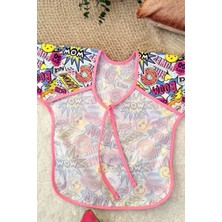 Babydonat Boom Desenli Sıvı Geçirmez Unisex Aktivite ve Mama Önlüğü 6-24 Ay