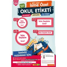 Okul Etiketi Pembe  Beyaz Çerçeve  Temalı Kalem Defter Etiketi Özel Isim Yazılabilen Etiket Seti - Isim ETIKETI-T1052-OE130