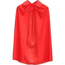 Kırmızı Renk Yakalı Pelerin Çocuk Boy 90 cm - 1OL7957-8593
