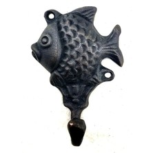 Antika Tarz Dekoratif Pirinç Balık Figürlü Askı - 84X51MM Oksit - 1OL4244-8628