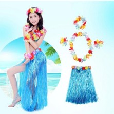 Luau Aloha Hawaii Partisi  Etek Taç ve Bileklik Seti Mavi (4767) - 1OL5986-6412