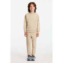 Grimelange Majuro Erkek Çocuk Nakışlı Bej Eşofman Takımı