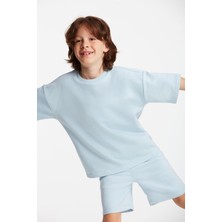 Grimelange Bogota Erkek Çocuk Nakış Işlemeli Bisiklet Yaka Mavi Eşofman Takımı