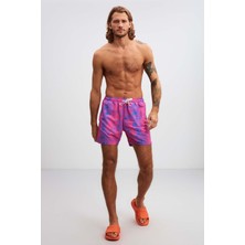 Grimelange Dıon Erkek Astarlı 3 Cepli Su Itici Kumaşlı Pembe Deniz Şortu