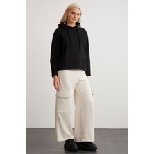 Grimelange LYRA Kadın %100 Pamuk Kargo Cepli Ekru Eşofman Altı