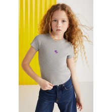 Grimelange QUARTZ-GRM24021 95%pamuk 5%elastane kız çocuk tshirt Grimelanj T-Shirt