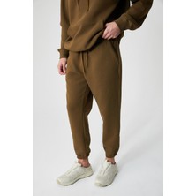 Grimelange DIVOF Erkek Lastikli Paça Regular Cepli Haki Eşofman Altı