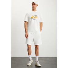 Grimelange RAMADANP009 Erkek 75% Pamuk 25% Polyester Ekru Şort