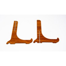 Masalsı Geçmeli Çini Tabak ve Çerçeve Teşhir Ayağı Ahşap 18X15CM ( büyük Boy)