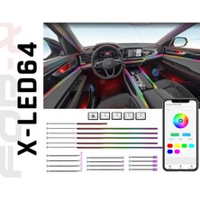 For-x Ambians LED App Kontrollü Rgb Araç Içi For-X X-LED64P