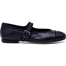 Erıca Siyah Hakiki Deri Kadın Babet