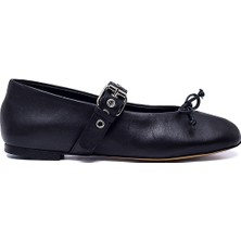 Nastro Siyah Hakiki Deri Kadın Babet