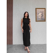 Drapeli Gold Aksesuar Elbise