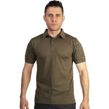 KAPAN Polo Yaka 2 Cepli Kısa Kollu Taktik T-Shirt Haki