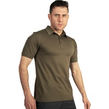 KAPAN Polo Yaka 2 Cepli Kısa Kollu Taktik T-Shirt Haki